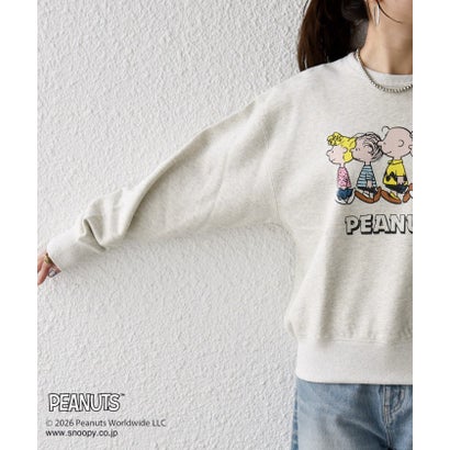 【SHIPS any別注】〈洗濯機可能〉PEANUTS / SNOOPY グラフィック プリント スウェット （ライトグレー）｜詳細画像