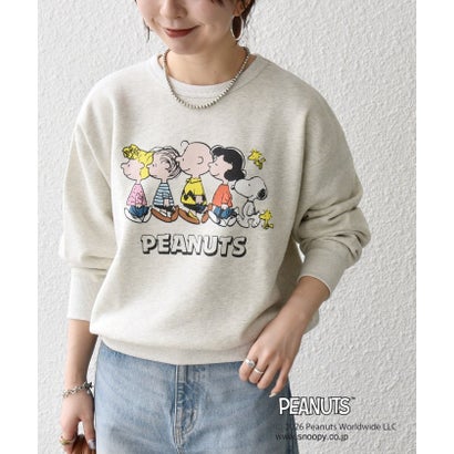 【SHIPS any別注】〈洗濯機可能〉PEANUTS / SNOOPY グラフィック プリント スウェット （ライトグレー）｜詳細画像