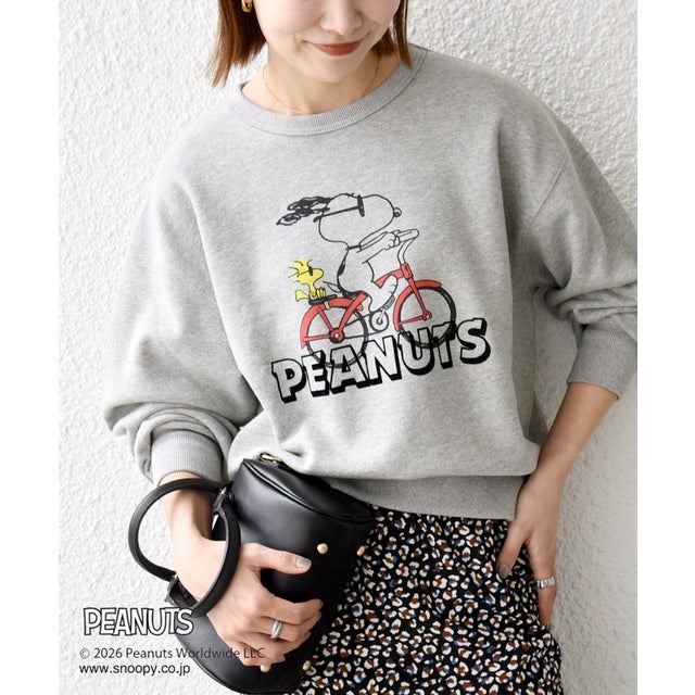 【SHIPS any別注】〈洗濯機可能〉PEANUTS / SNOOPY グラフィック プリント スウェット （ライトグレー）