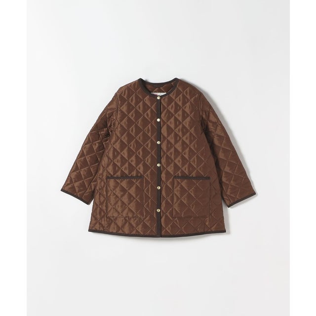 Traditional Weatherwear: ARKLEY Aライン ミドル ノーカラー コート （ブラウン）