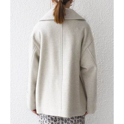 【WEB限定】カシミヤ ミックス テーラード ショート Pコート （ブルー系）｜詳細画像