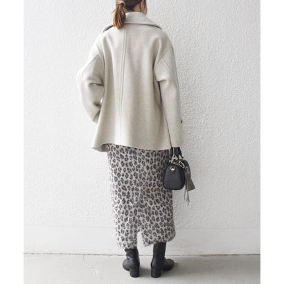 【WEB限定】カシミヤ ミックス テーラード ショート Pコート （ブルー系）｜詳細画像