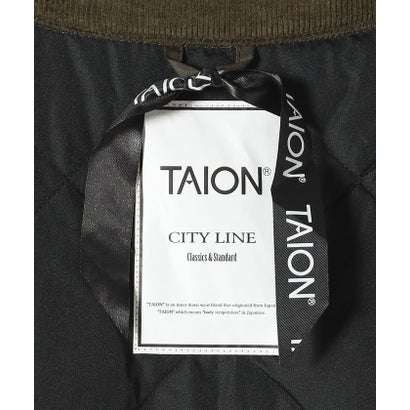 TAION: CITY LINE パイピングカラー ロング ダウン コート （ブラック）｜詳細画像