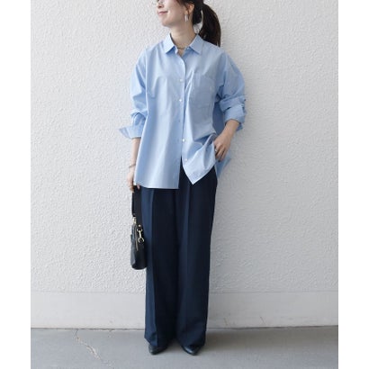 《予約》〈洗濯機可能〉グレンチェック センタープレス イージー ワイド パンツ［NAVY BLUE］ （ネイビー）｜詳細画像