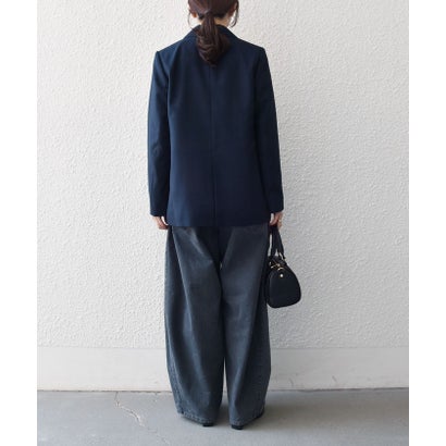 《予約》〈手洗い可能〉グレンチェック テーラード ダブル ジャケット［NAVY BLUE］ （ネイビー）｜詳細画像