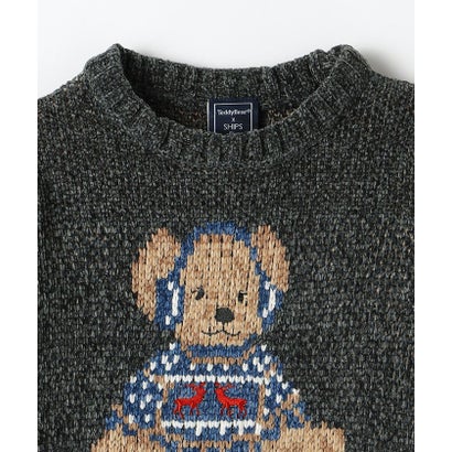 【一部WEB限定】100～140cm / 〈洗濯機可能〉TeddyBear(R) ジャカード モール ニット （ライトブルー）｜詳細画像