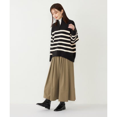 シップスカラーズ SHIPS Colors SHIPS Colors:〈手洗い可能〉ナイロン ストレッチ タック スカート （カーキ）｜詳細画像