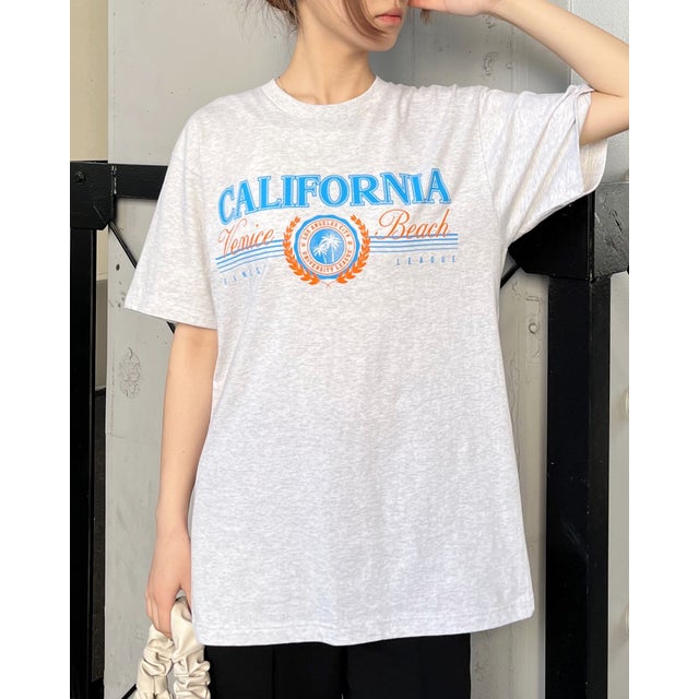 
                    CALIFORNIA Venice Beach デザインプリントTシャツ （オートミール）