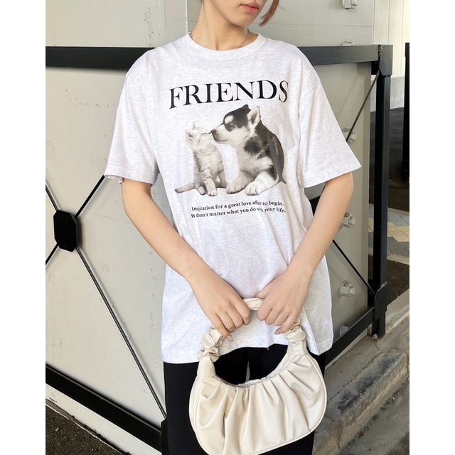 
                    FRIENDS シートプリントTシャツ （白杢）
