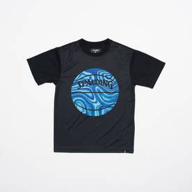 ジュニア バスケットボール 半袖Tシャツ ジュニアTシャツ ネオンマーブルボール SJT201660 （ブラック）