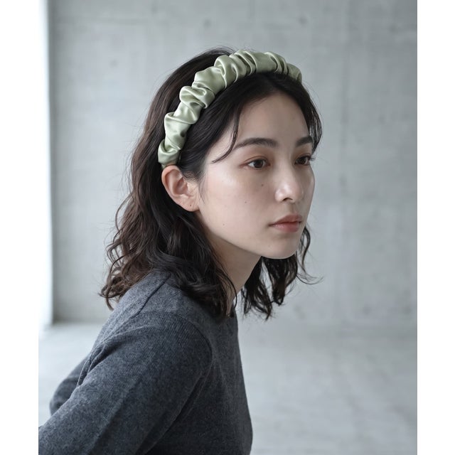 【BLK001】シルクヘアカチューシャ （グリーン）