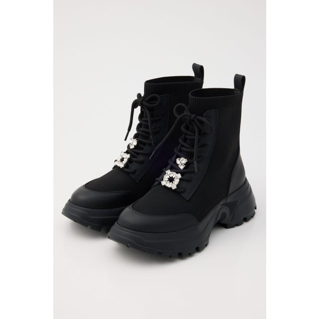 レースアップライトソールブーツ BLK