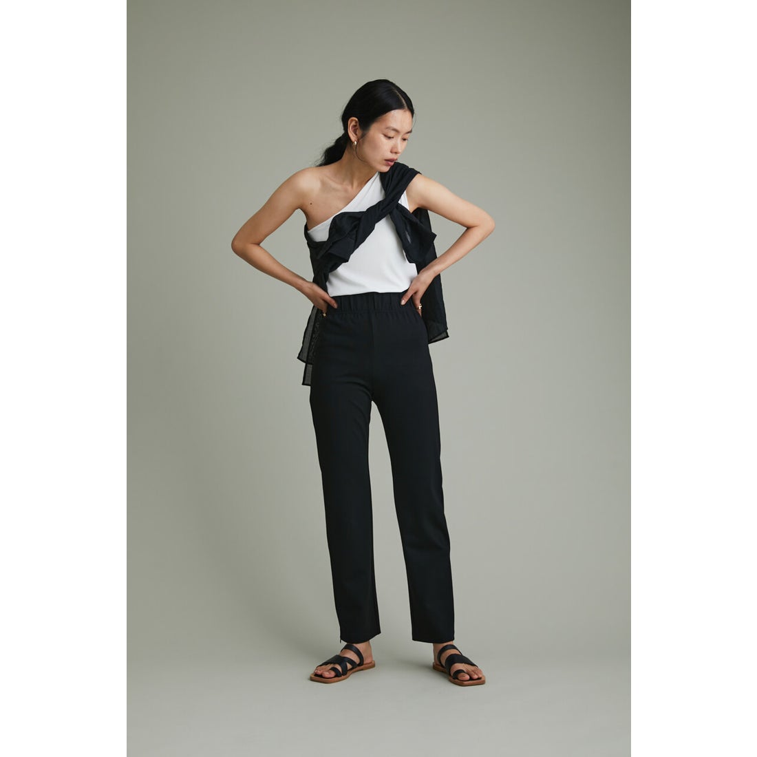 STYLEMIXER ACTIVEストレッチジップパンツ BLK -靴＆ファッション通販 
