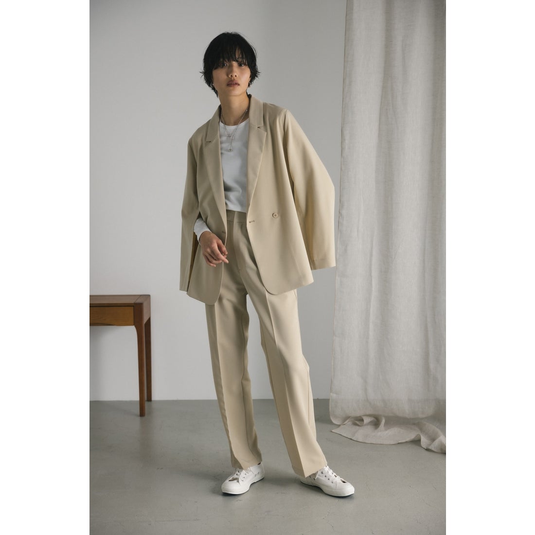 STYLEMIXER スリットテーラードジャケット BEG -靴＆ファッション通販 