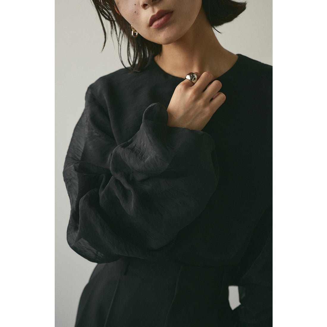 STYLEMIXER レイヤーギャザートップ BLK -靴＆ファッション通販 