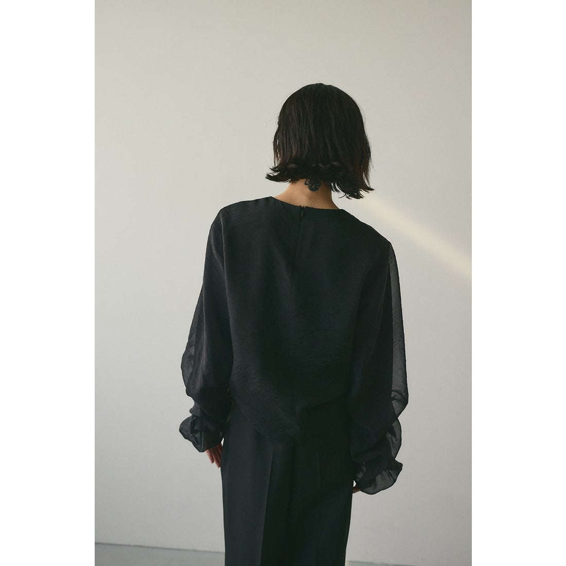 STYLEMIXER レイヤーギャザートップ BLK -靴＆ファッション通販 
