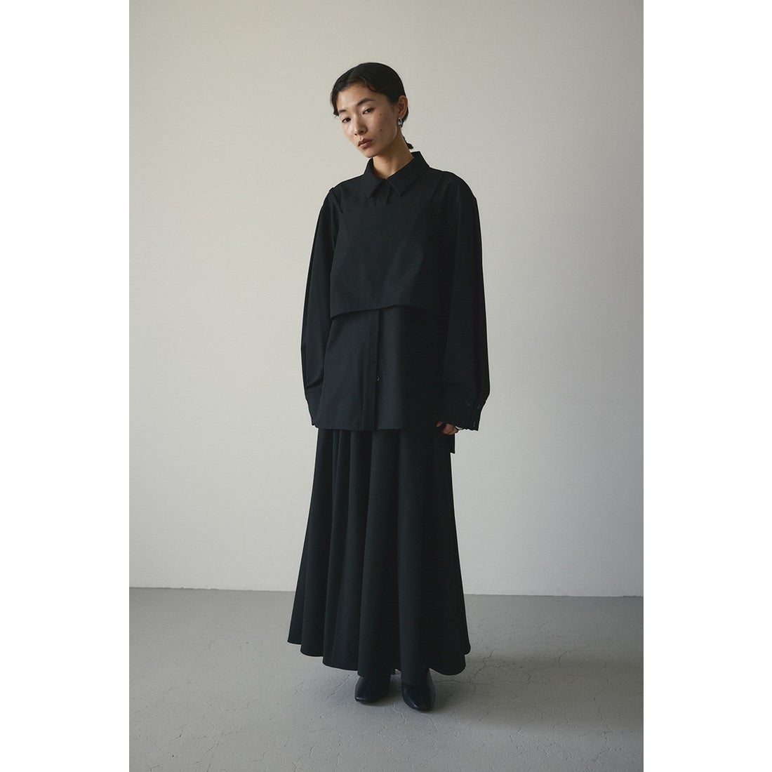STYLEMIXER 2ピースキャミレイヤードシャツ BLK -ファッション通販 