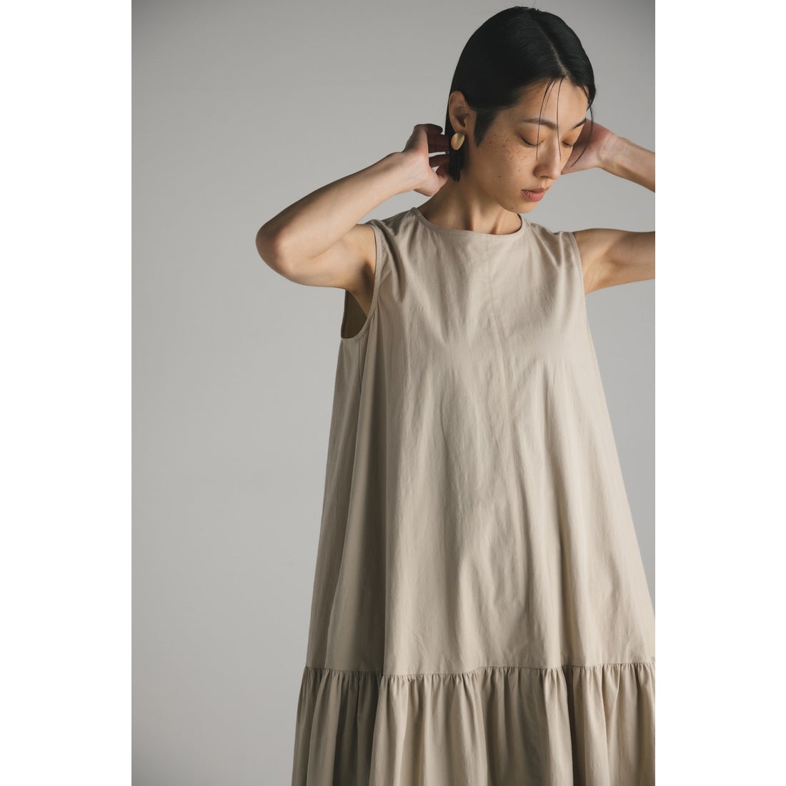 STYLEMIXER サーキュラーティアードワンピース BEG -靴＆ファッション 