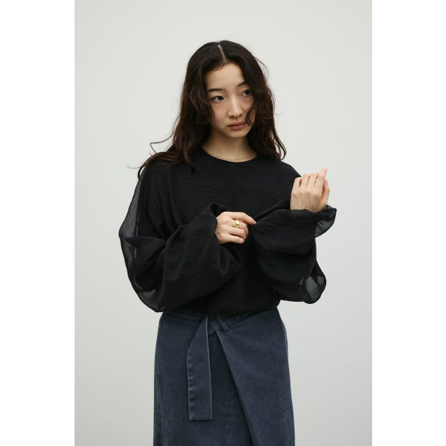 シアーレイヤードバルーントップ BLK