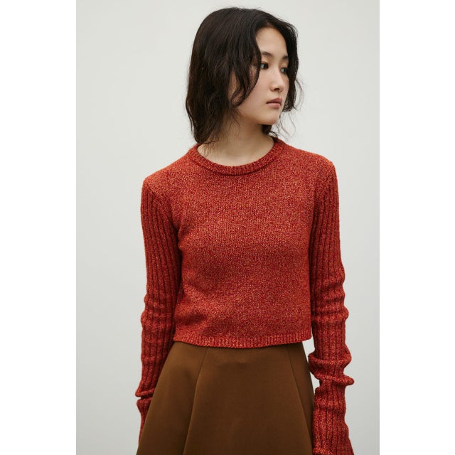 メランジショートニット RED
