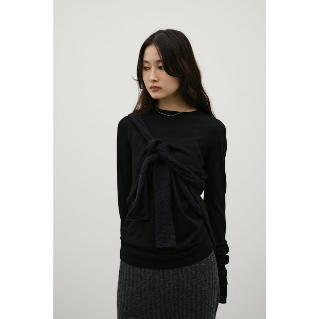 マシンウォッシャブルスリットニット BLK