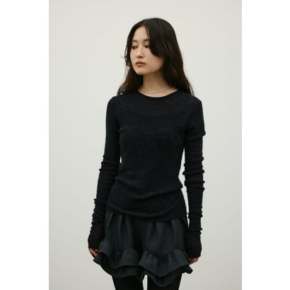 ロングスリーブソフトニット BLK｜詳細画像