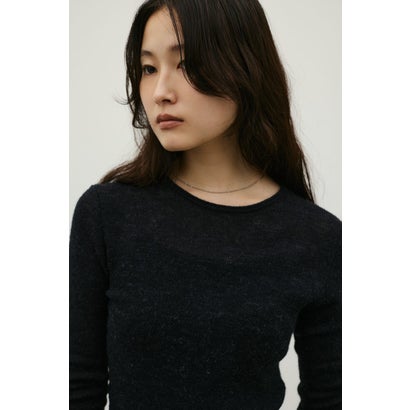 ロングスリーブソフトニット BLK｜詳細画像