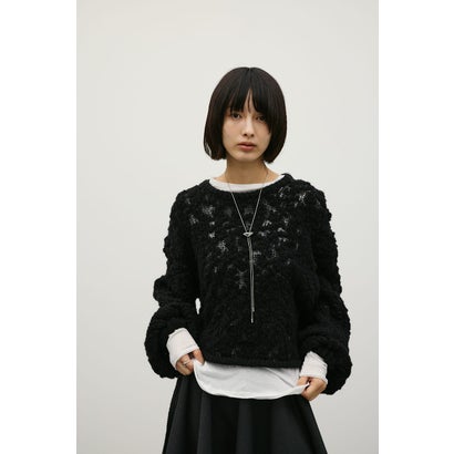 ローゲージスラブヤーンニット BLK｜詳細画像