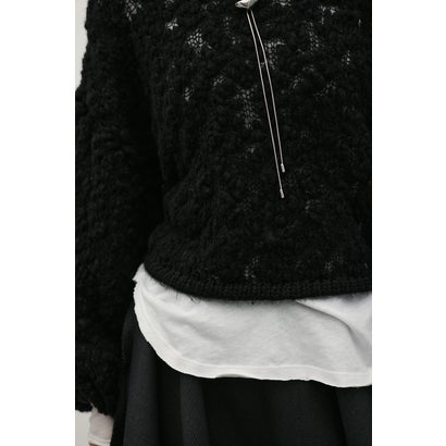 ローゲージスラブヤーンニット BLK｜詳細画像