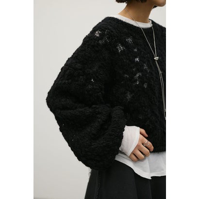 ローゲージスラブヤーンニット BLK｜詳細画像