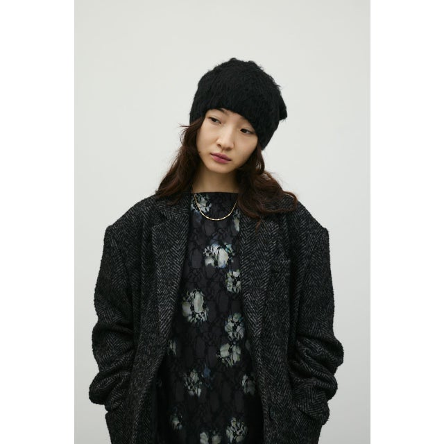 シャギーニットビーニー BLK