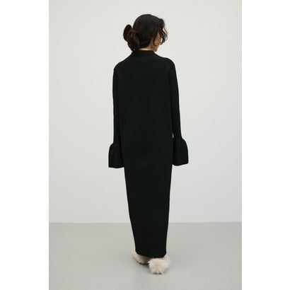 ベルスリーブナローニットワンピース BLK｜詳細画像