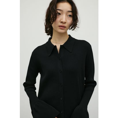 ベルスリーブナローニットワンピース BLK｜詳細画像