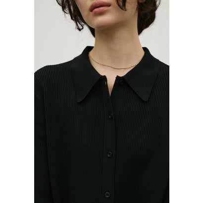 ベルスリーブナローニットワンピース BLK｜詳細画像
