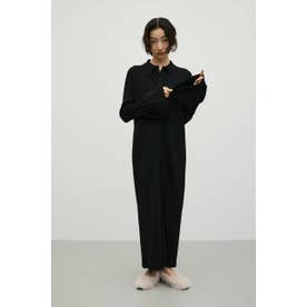ベルスリーブナローニットワンピース BLK