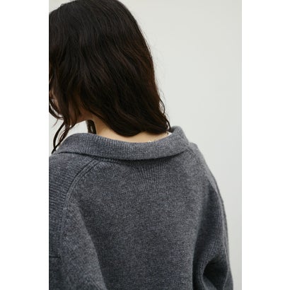 テーラーカラーニットトップ GRY｜詳細画像