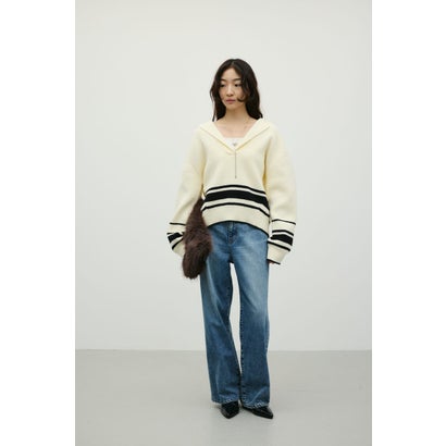 テーラーカラーニットトップ GRY｜詳細画像