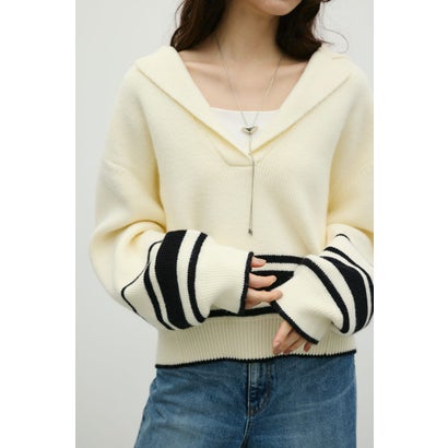 テーラーカラーニットトップ GRY｜詳細画像