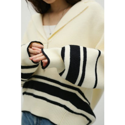 テーラーカラーニットトップ GRY｜詳細画像