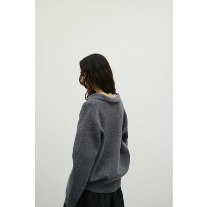 テーラーカラーニットトップ GRY｜詳細画像