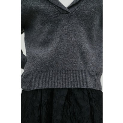 テーラーカラーニットトップ GRY｜詳細画像