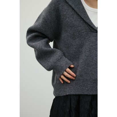 テーラーカラーニットトップ GRY｜詳細画像