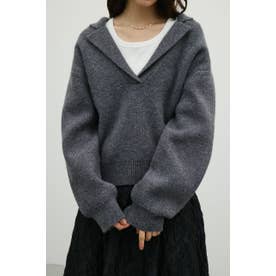 テーラーカラーニットトップ GRY