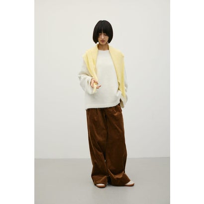 シャギールーズニットトップ WHT｜詳細画像