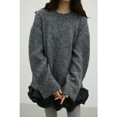 シャギールーズニットトップ GRY｜詳細画像
