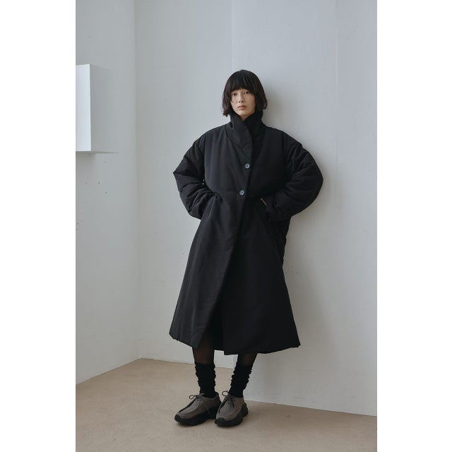 パッファーロングコート BLK