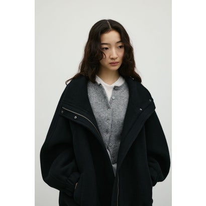 ウールZIPミディコート BLK｜詳細画像