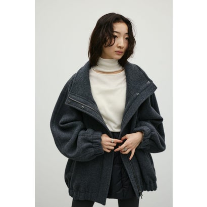 ウールZIPミディコート GRY｜詳細画像