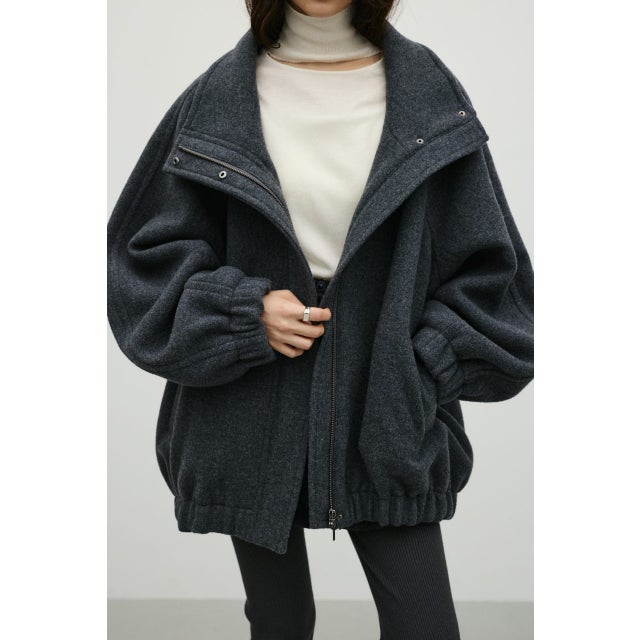 ウールZIPミディコート GRY