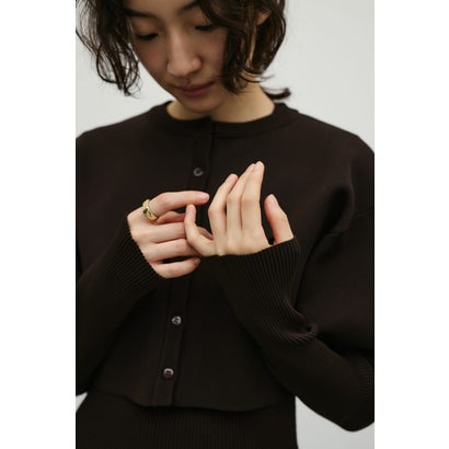 2ピースフォルムカーデニットワンピース NVY｜詳細画像